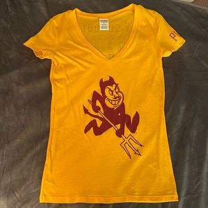 PINK ASU Graphic V Neck Tee